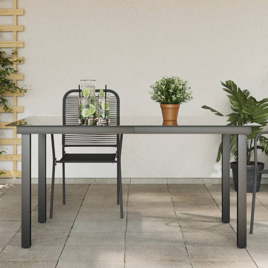 Trädgårdsbord svart 150x90x74 cm aluminium och glas