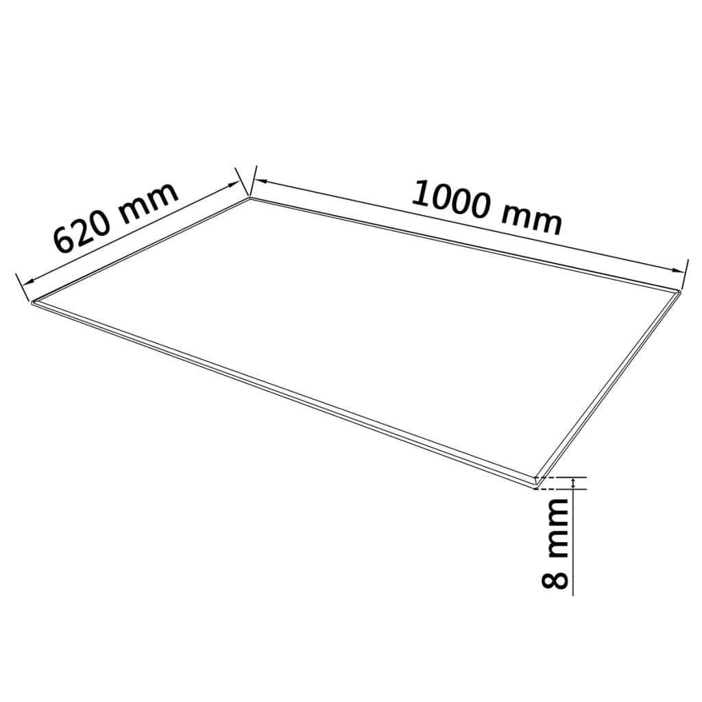 Bordsskiva härdat glas rektangulär 1000x620 mm - HQ5