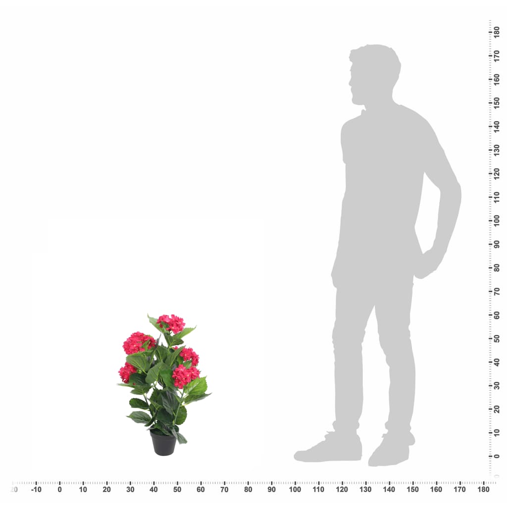 Konstväxt Hortensia med kruka 60 cm röd