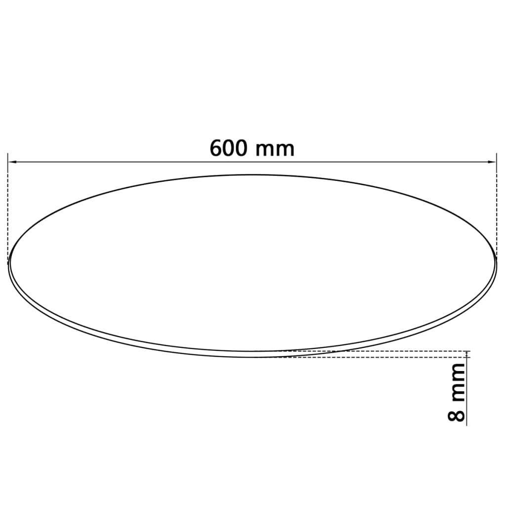 Bordsskiva i härdat glas 600 mm rund - HQ5