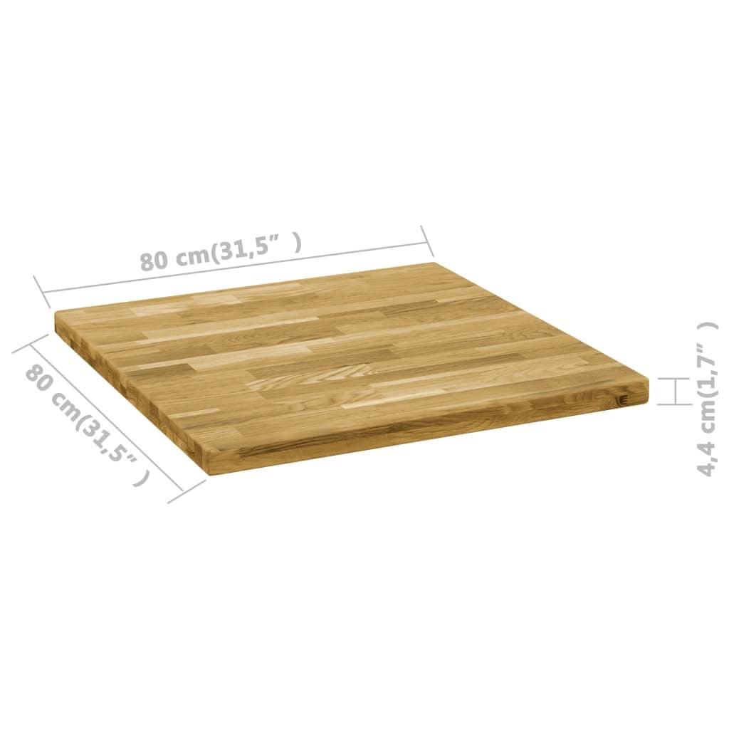 Bordsskiva massivt ekträ fyrkantig 44 mm 80x80 cm - HQ5