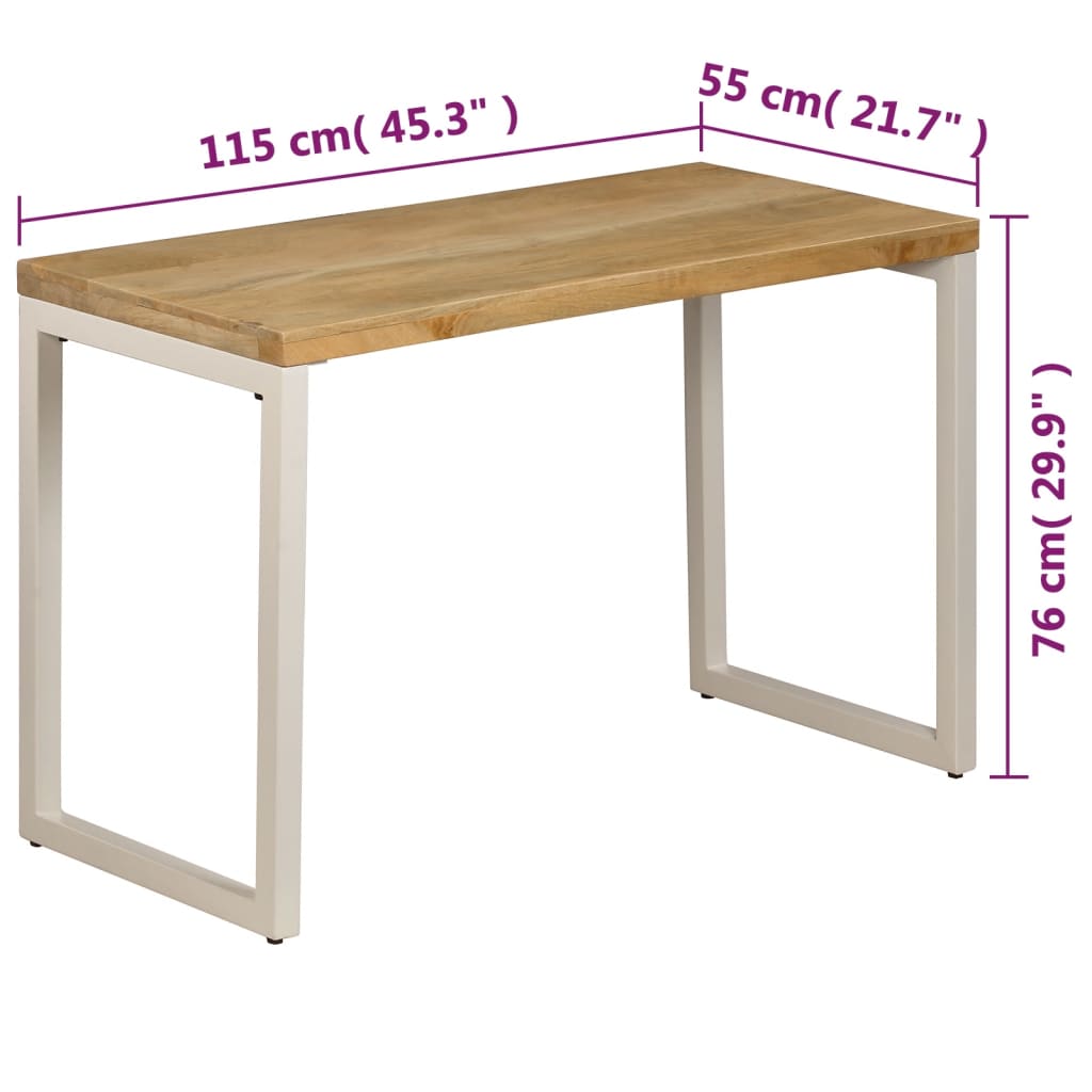 Matbord 115x55x76 cm massivt mangoträ och stål