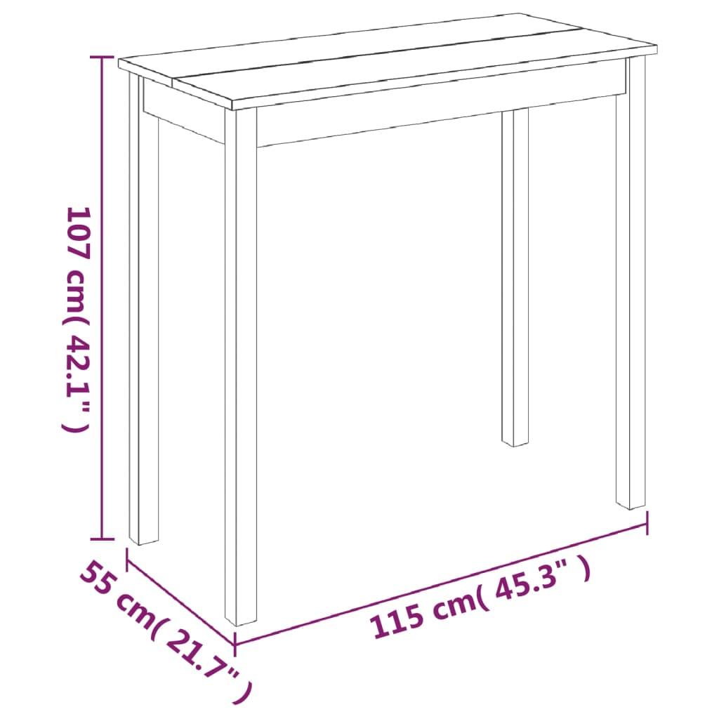 Barbord MDF svart 115x55x107 cm - HQ5