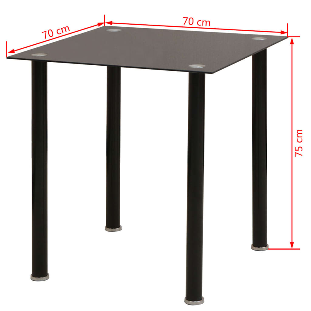Matbord och stolar fem delar svart