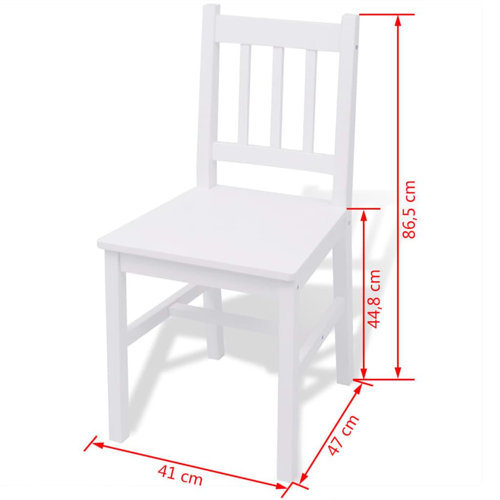 Matbord och stolar 3 delar furu vit - HQ5