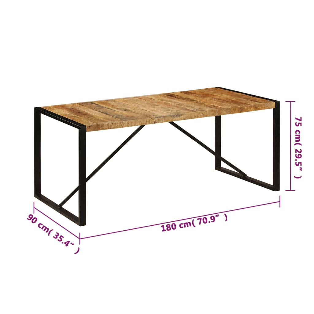 Matbord 180x90x75 cm massivt mangoträ