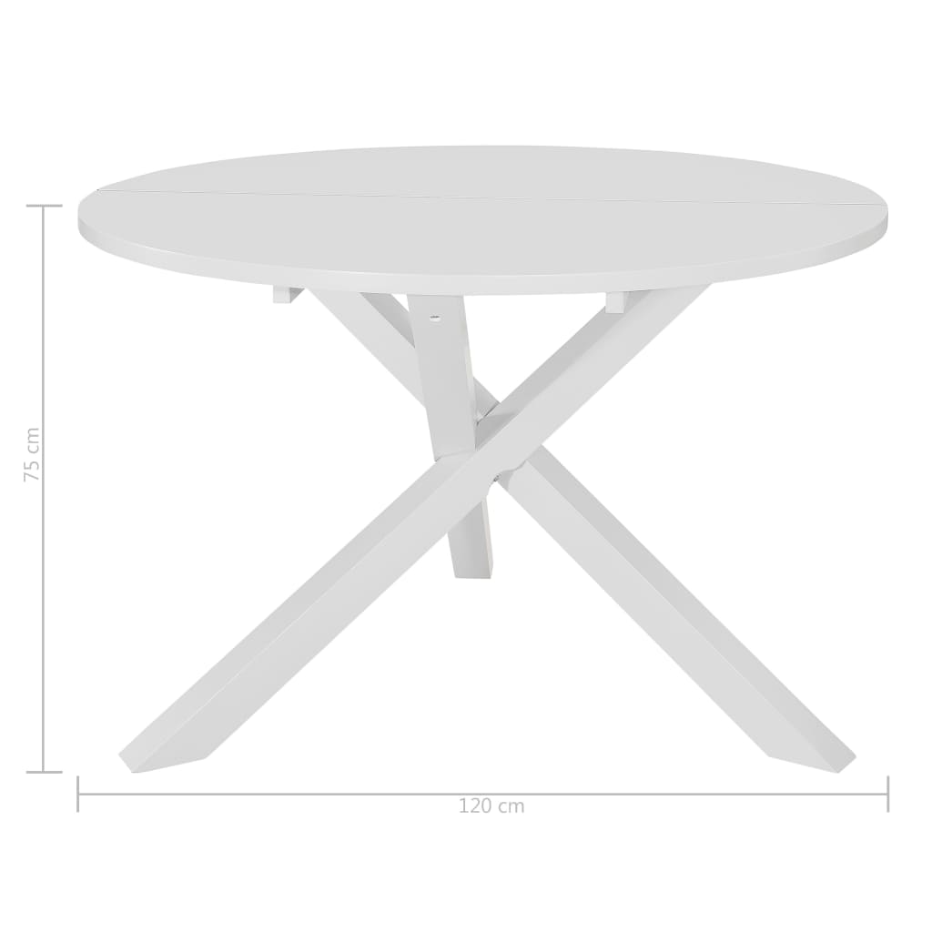 Matbord 120x75 cm MDF vit