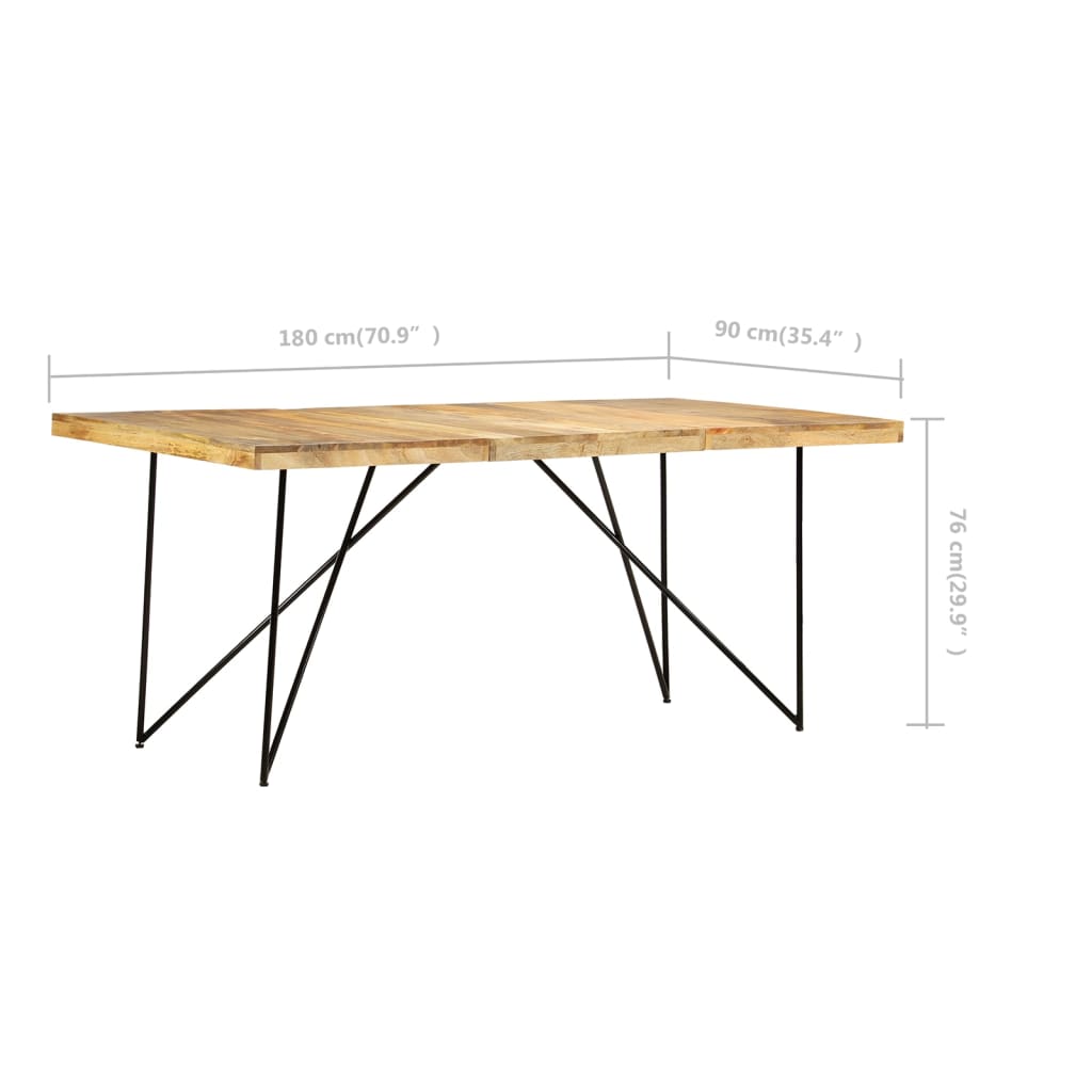 Matbord 180x90x76 cm massivt mangoträ