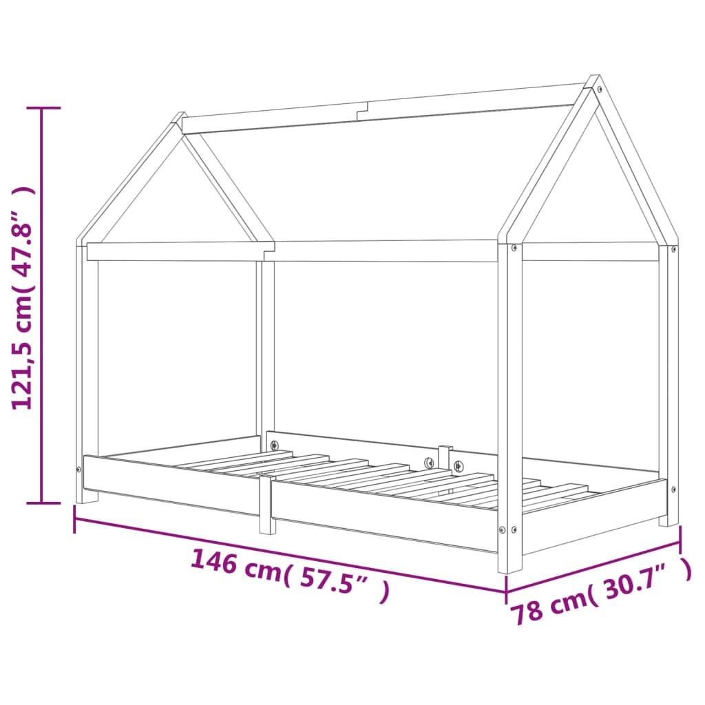 Barnsäng massiv furu 70x140 cm - HQ5