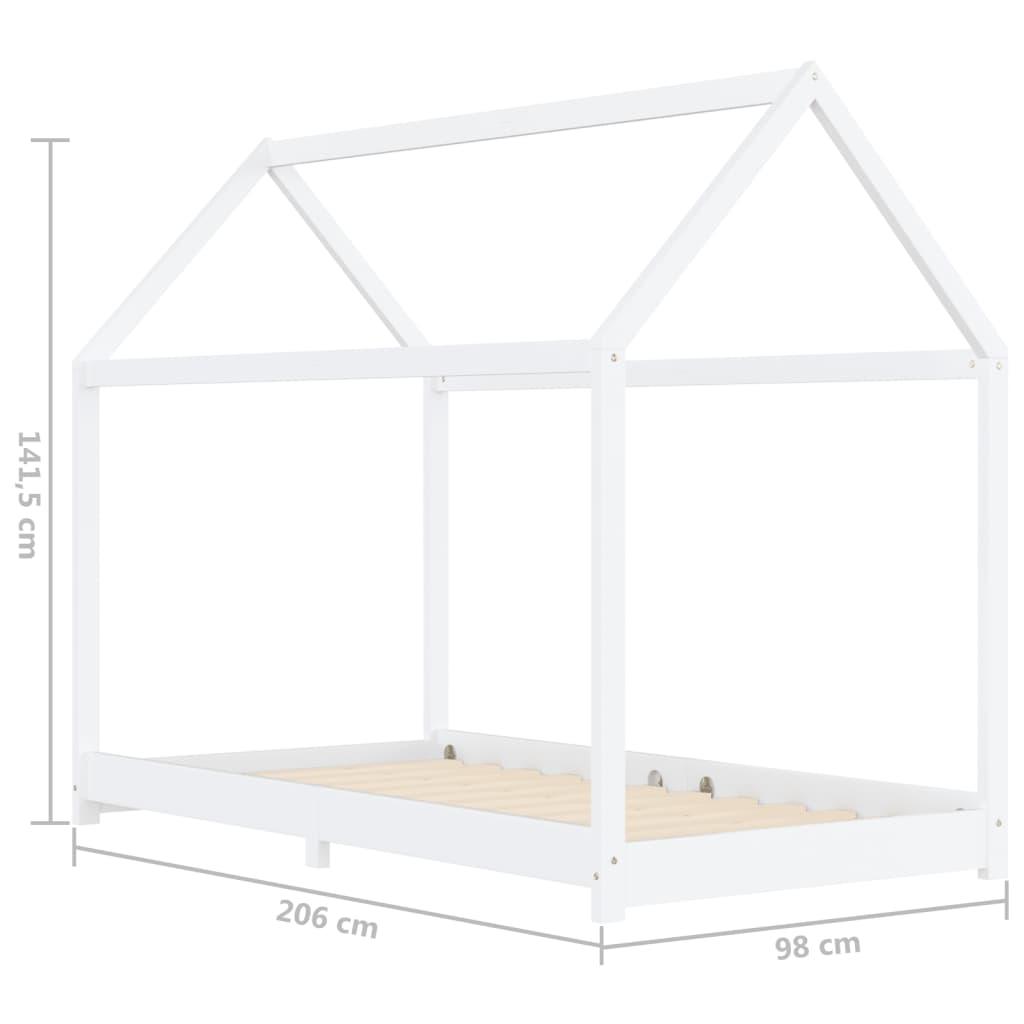 Barnsäng vit massiv furu 90x200 cm - HQ5