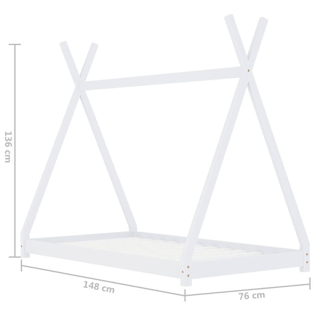 Barnsäng vit massiv furu 70x140 cm - HQ5