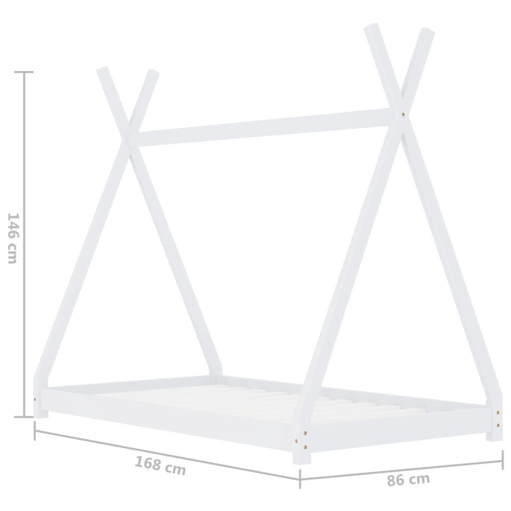 Barnsäng vit massiv furu 80x160 cm - HQ5