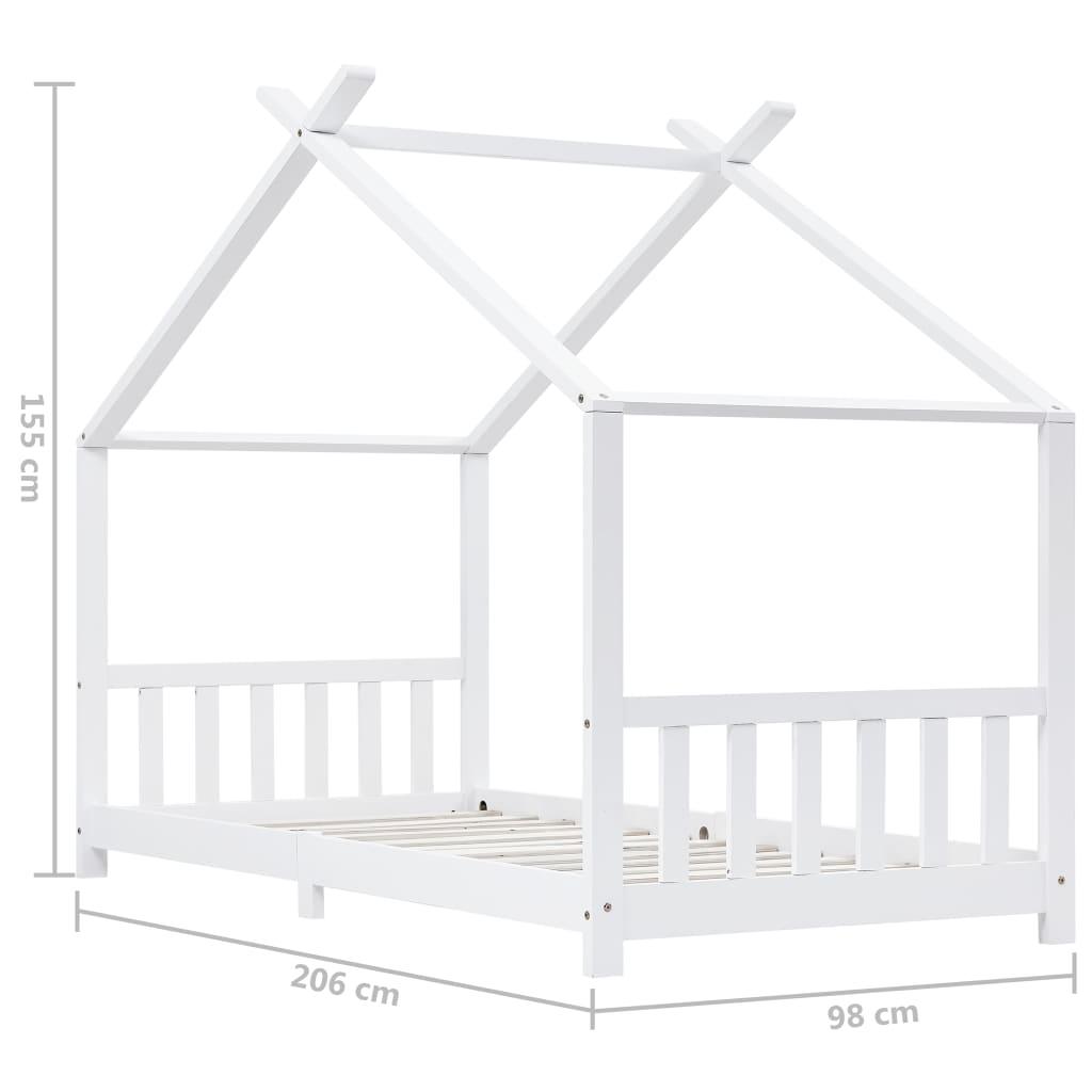 Barnsäng vit massiv furu 90x200 cm - HQ5