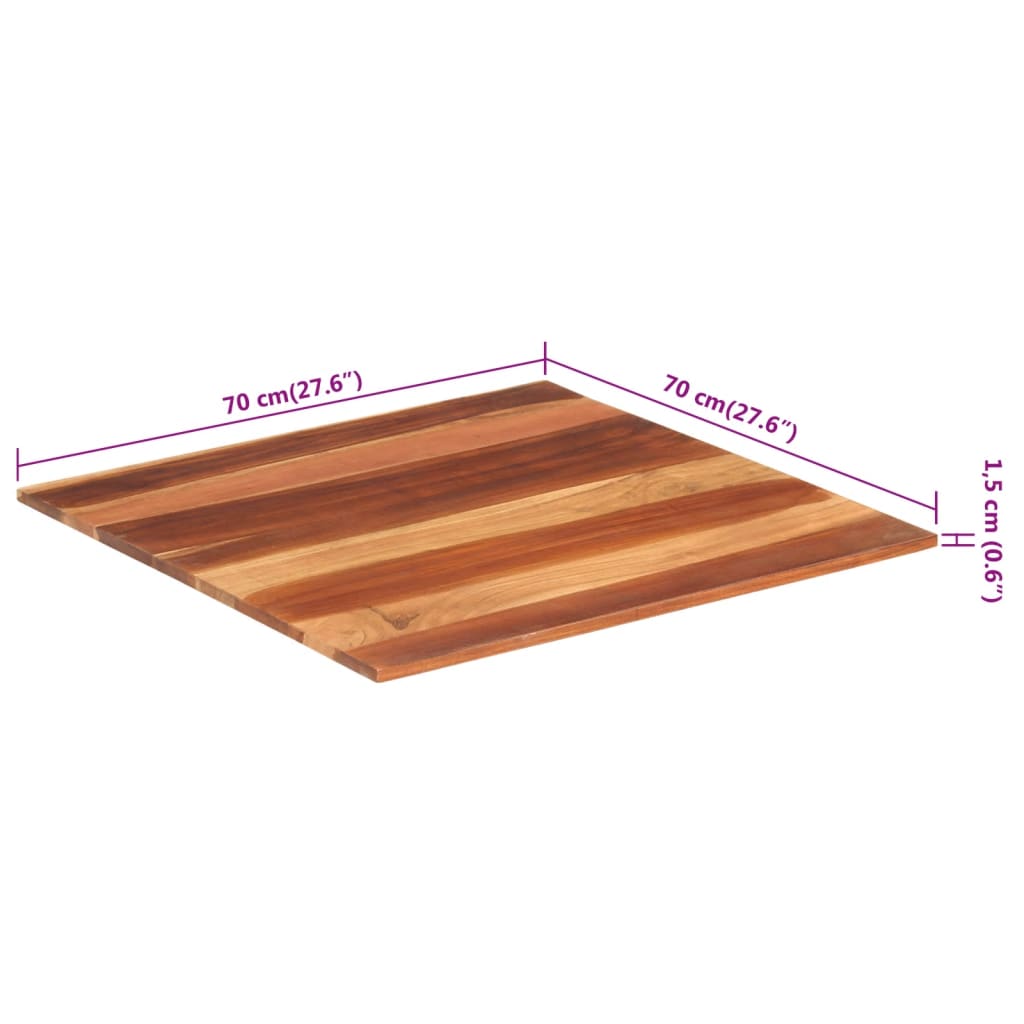 Bordsskiva massivt akaciaträ 15-16 mm 70x70 cm