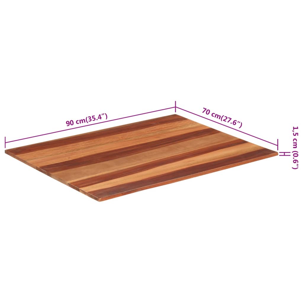 Bordsskiva massivt akaciaträ 15-16 mm 70x90 cm