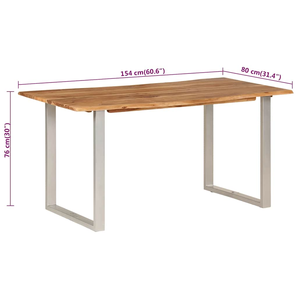 Matbord 154x80x76 cm massivt akaciaträ