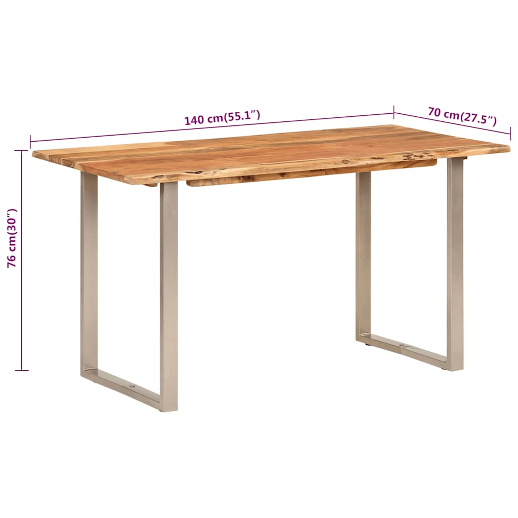 Matbord 140x70x76 cm massivt akaciaträ