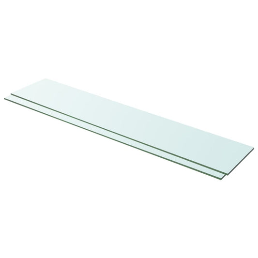 Hyllplan 2 st glas genomskinlig 100x20 cm