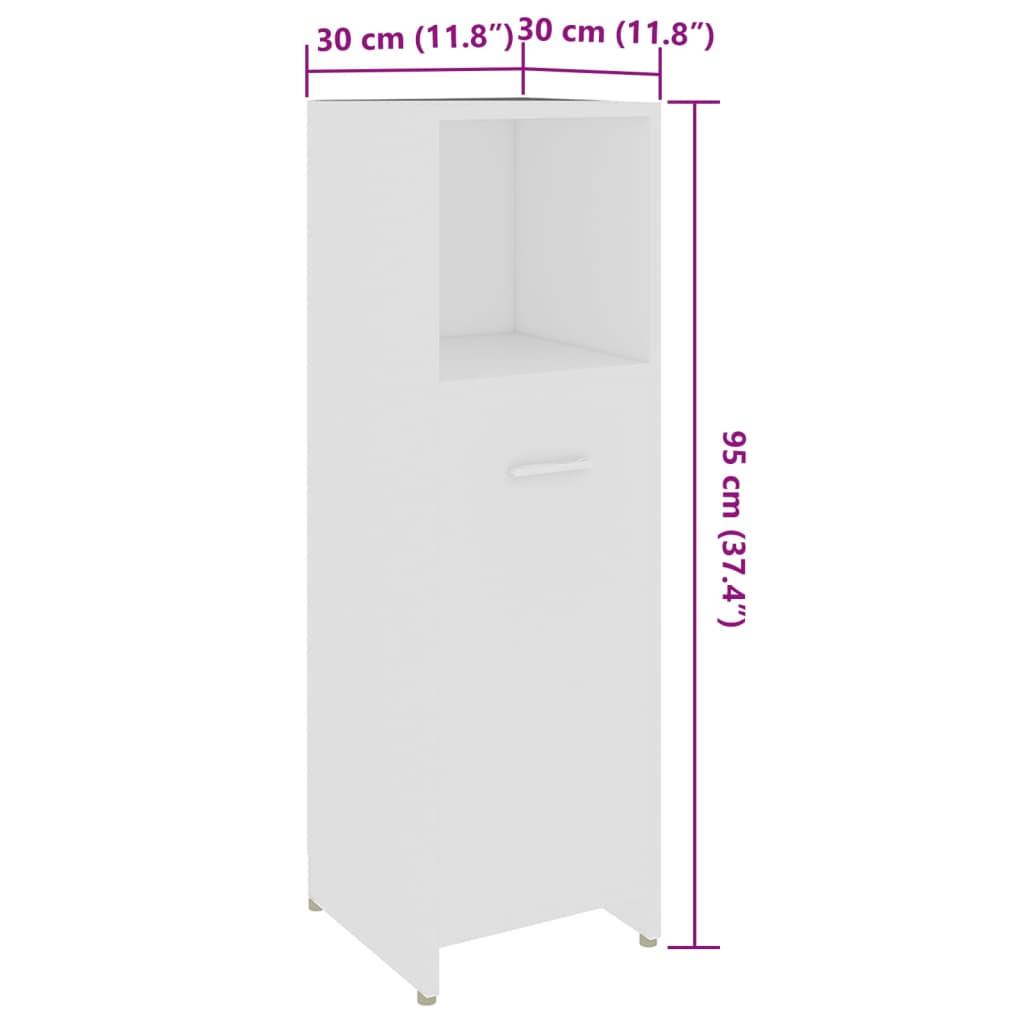 Badrumsskåp vit 30x30x95 cm konstruerat trä - HQ5