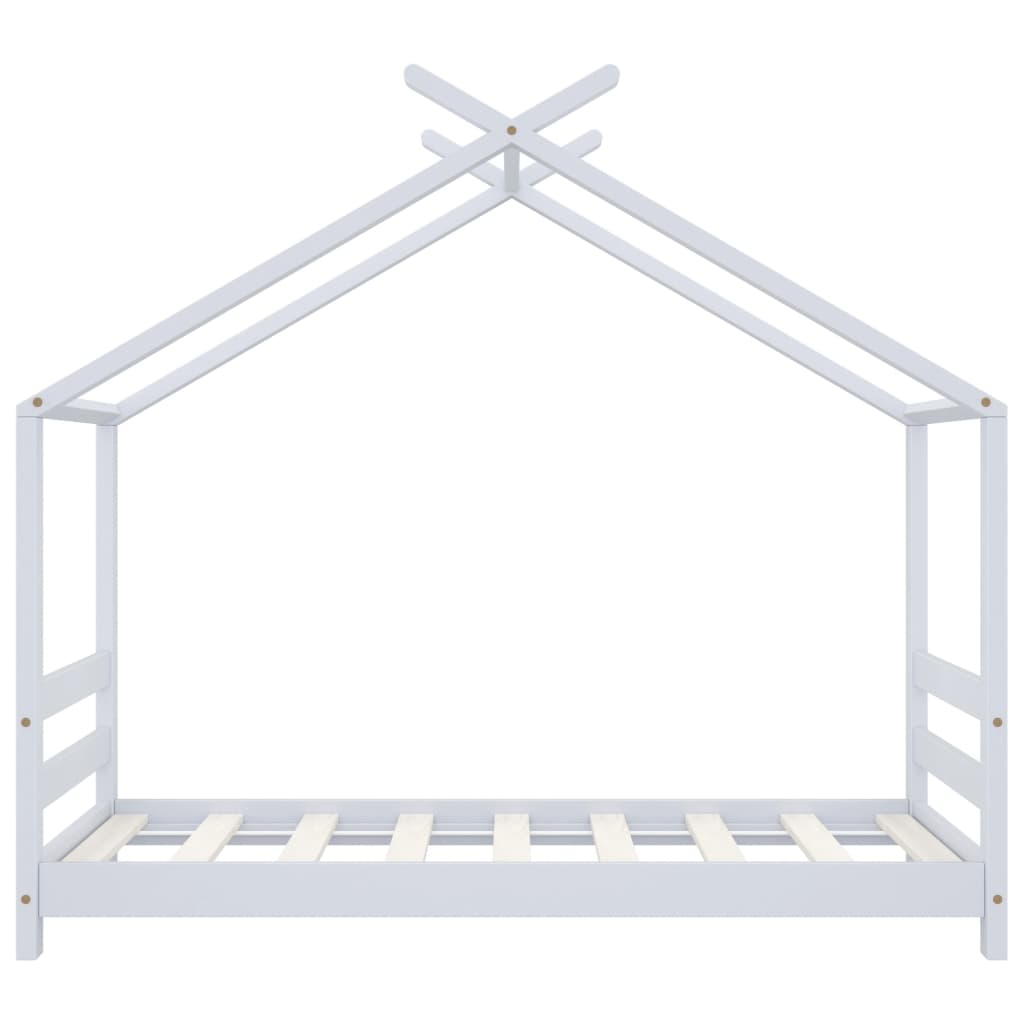 Barnsäng vit massiv furu 70x140 cm