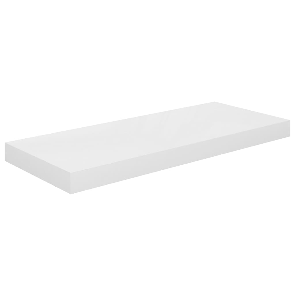 Svävande vägghyllor 4 st vit högglans 60x23,5x3,8 cm MDF