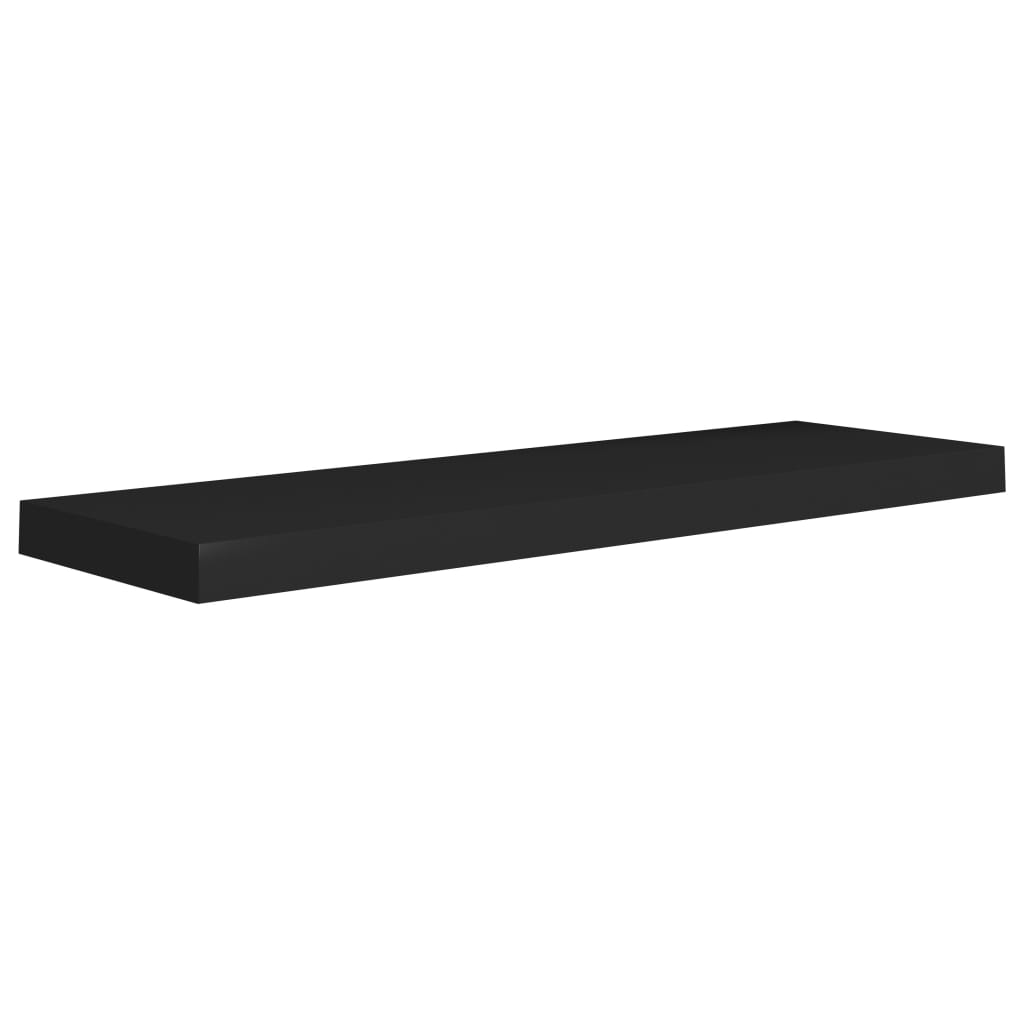 Svävande vägghyllor 2 st svart 80x23,5x3,8 cm MDF