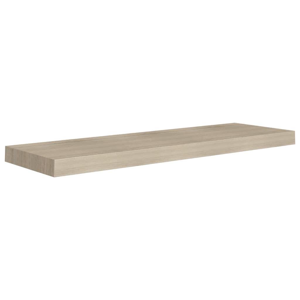 Svävande vägghyllor 2 st ek 80x23,5x3,8 cm MDF