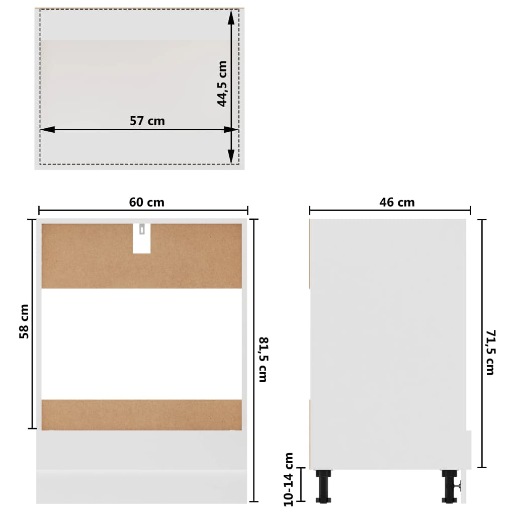 Överskåp vit 60x46x81,5 cm konstruerat trä