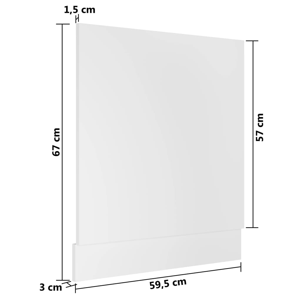 Front för diskmaskin vit 59,5x3x67 cm konstruerat trä