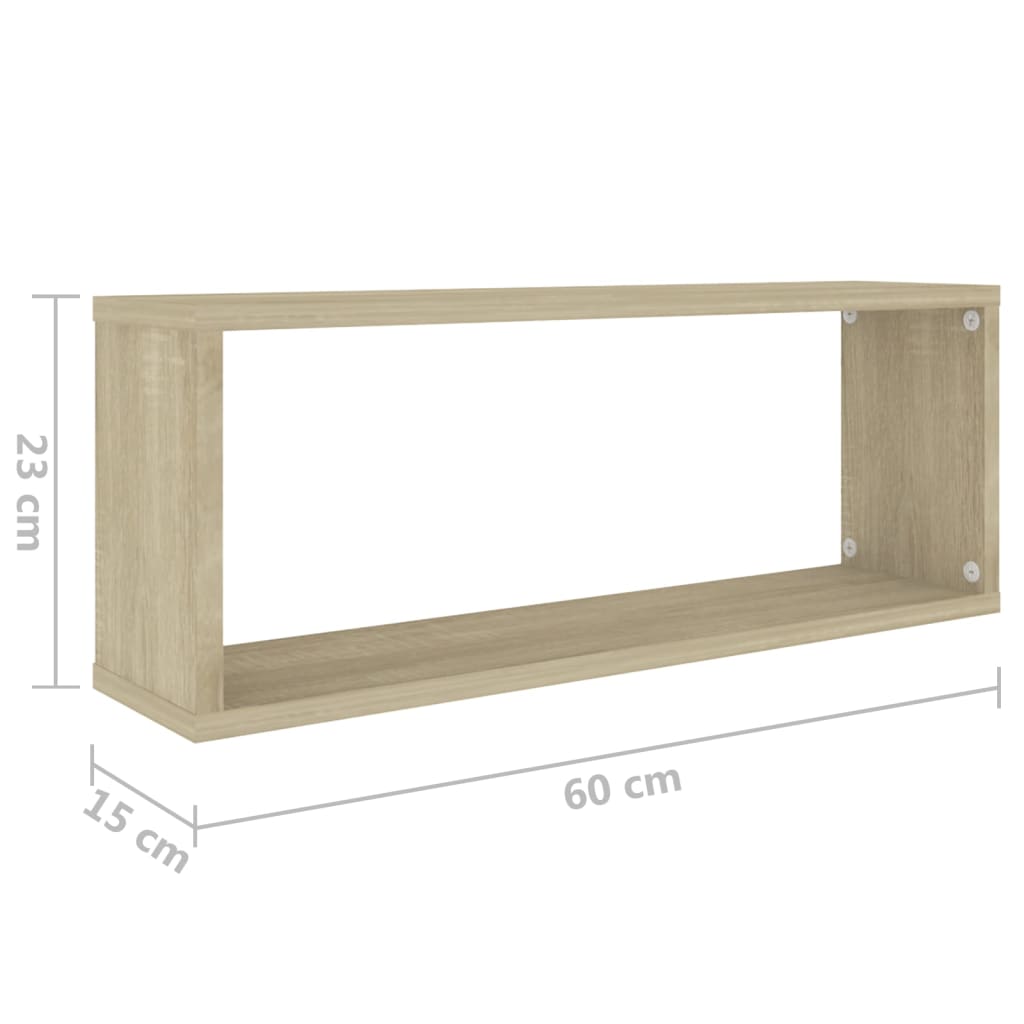 Vägghyllor 6 st sonoma-ek 60x15x23 cm konstruerat trä