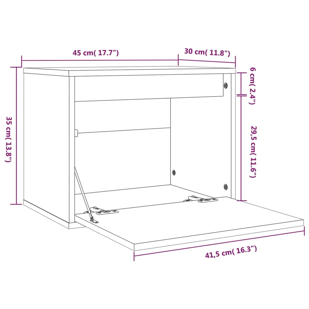 Väggskåp vit 45x30x35 cm massiv furu