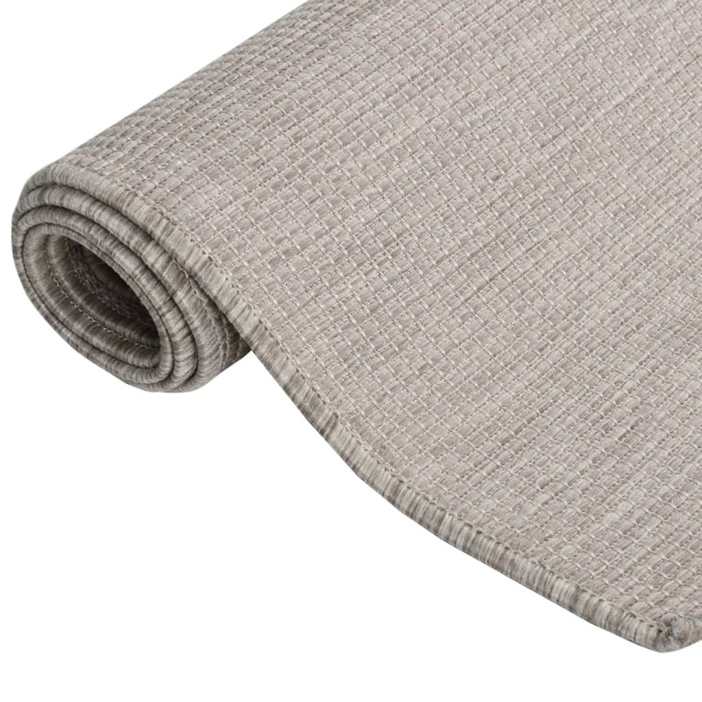 Utomhusmatta plattvävd 80x250 cm taupe