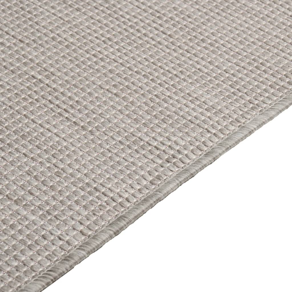 Utomhusmatta plattvävd 80x250 cm taupe