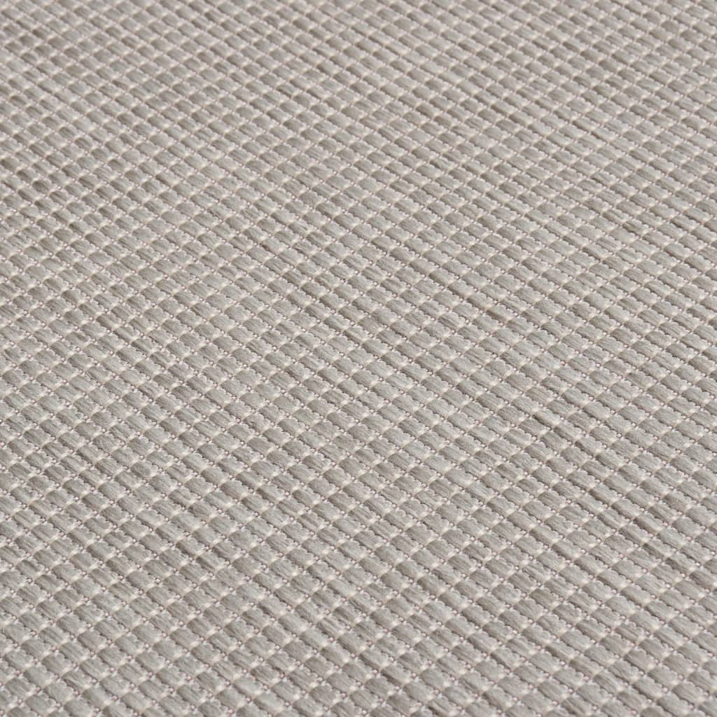 Utomhusmatta plattvävd 80x250 cm taupe