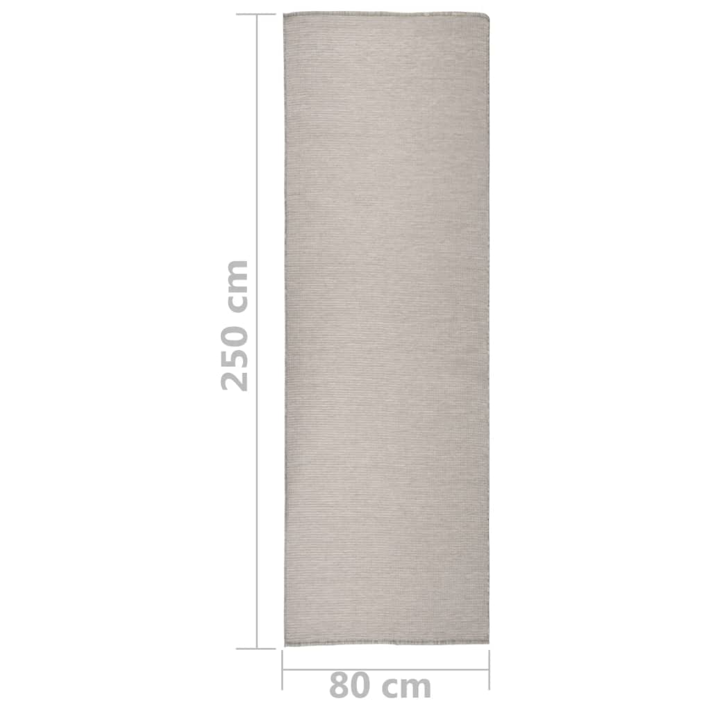 Utomhusmatta plattvävd 80x250 cm taupe