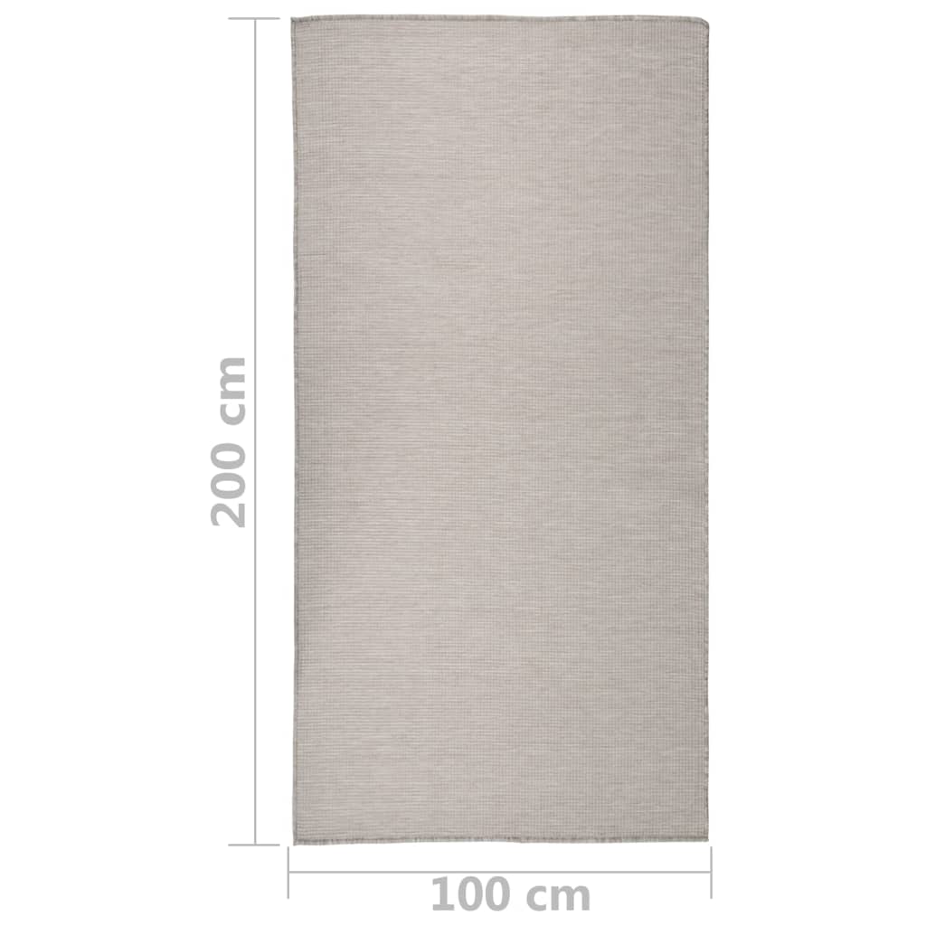 Utomhusmatta plattvävd 100x200 cm taupe