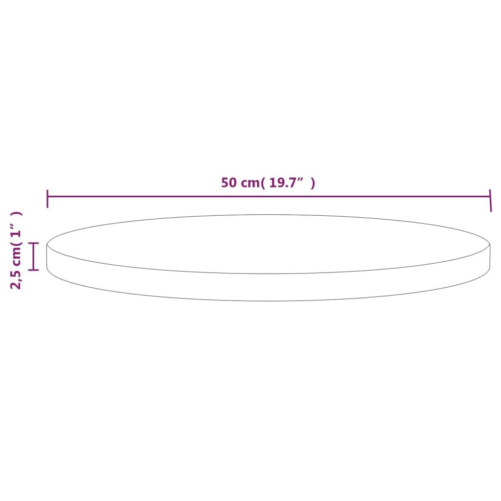 Bordsskiva vit Ø50x2,5 cm massiv furu - HQ5