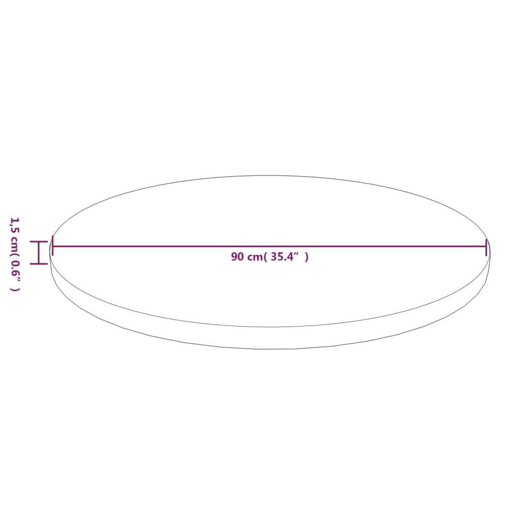 Rund bordsskiva ljusbrun Ø90x1,5 cm behandlad massiv ek - HQ5