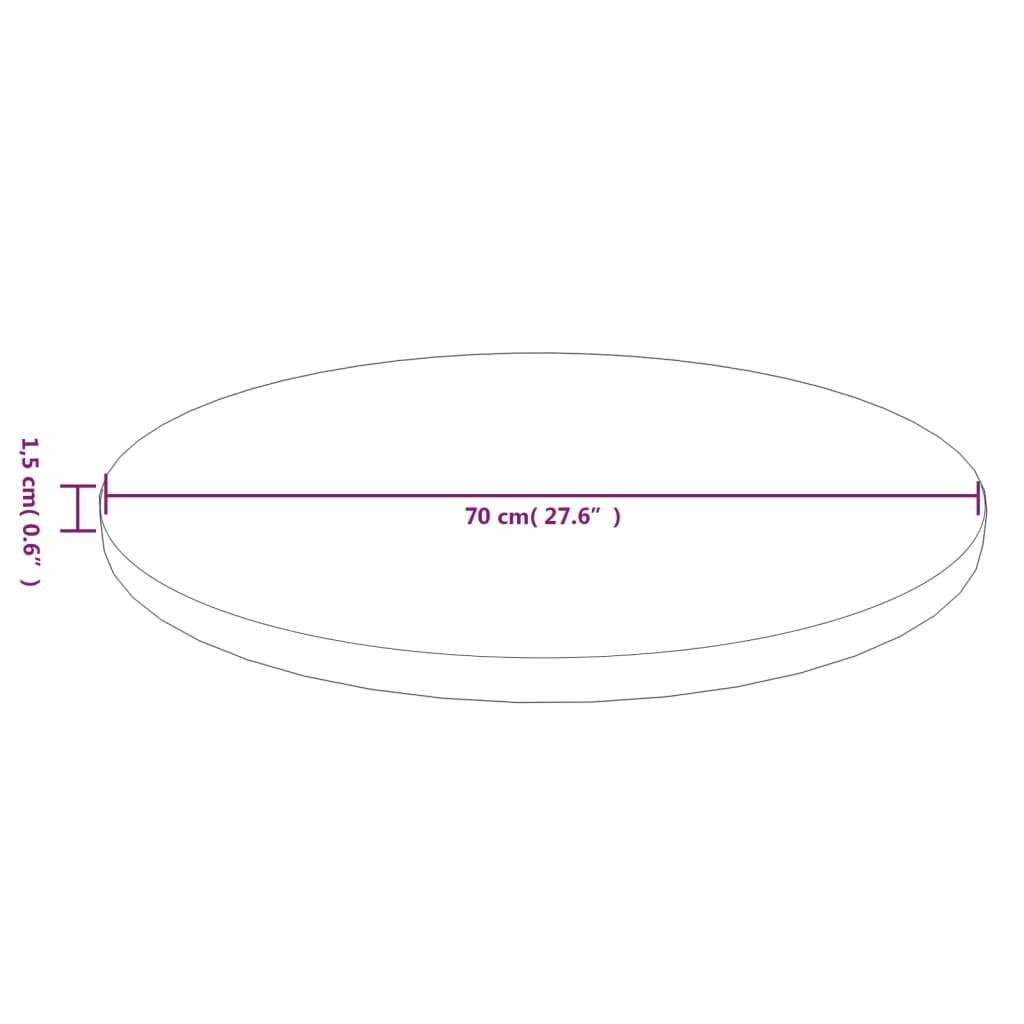 Rund bordsskiva mörkbrun Ø70x1,5 cm behandlad massiv ek - HQ5