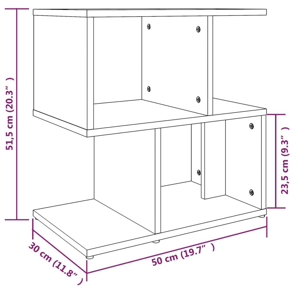 Sängbord 2 st rökfärgad ek 50x30x51,5 cm konstruerat trä