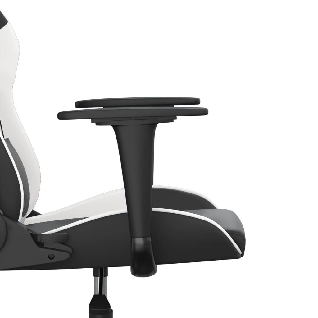 Gamingstol med massage svart och vit konstläder - HQ5
