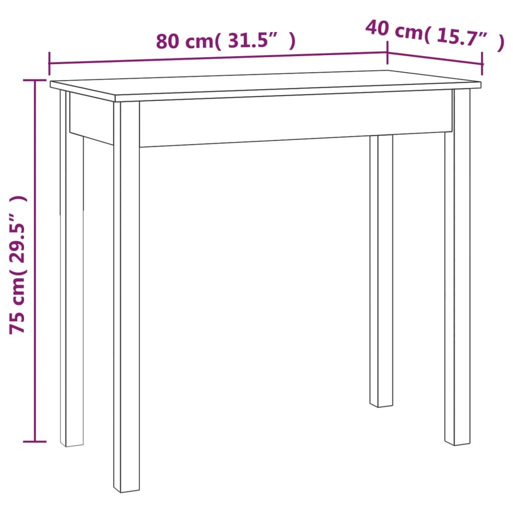 Konsolbord vit 80x40x75 cm massiv furu - HQ5