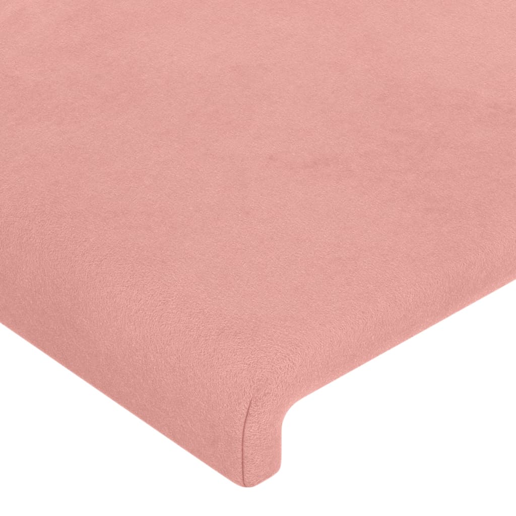 Sänggavel LED rosa 80x5x78/88 cm sammet