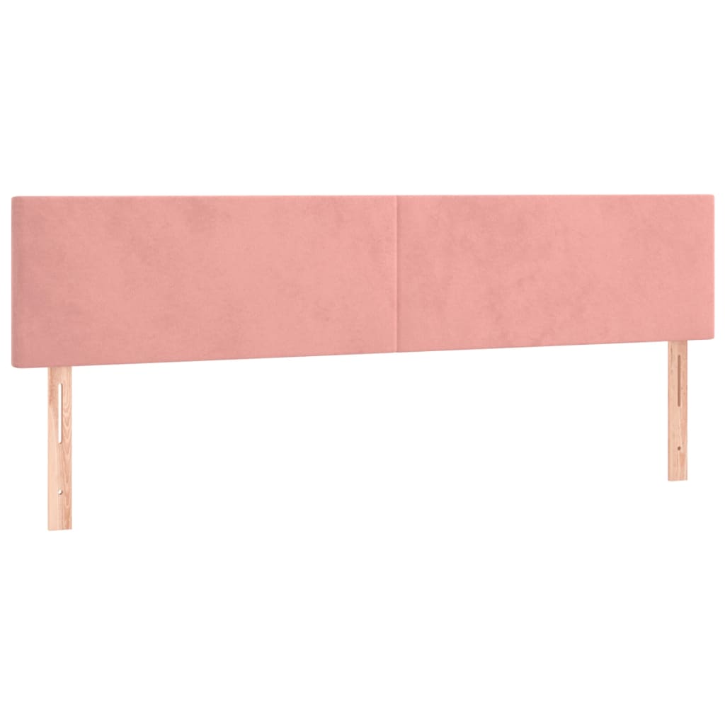 Sänggavel LED rosa 160x5x78/88 cm sammet