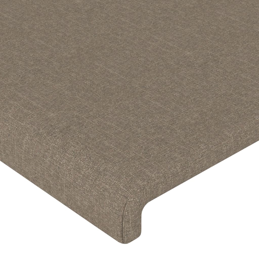 Sänggavel LED taupe 163x16x118/128 cm tyg