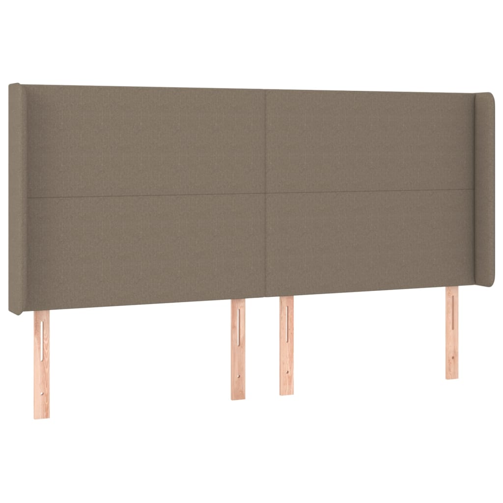 Sänggavel LED taupe 203x16x118/128 cm tyg