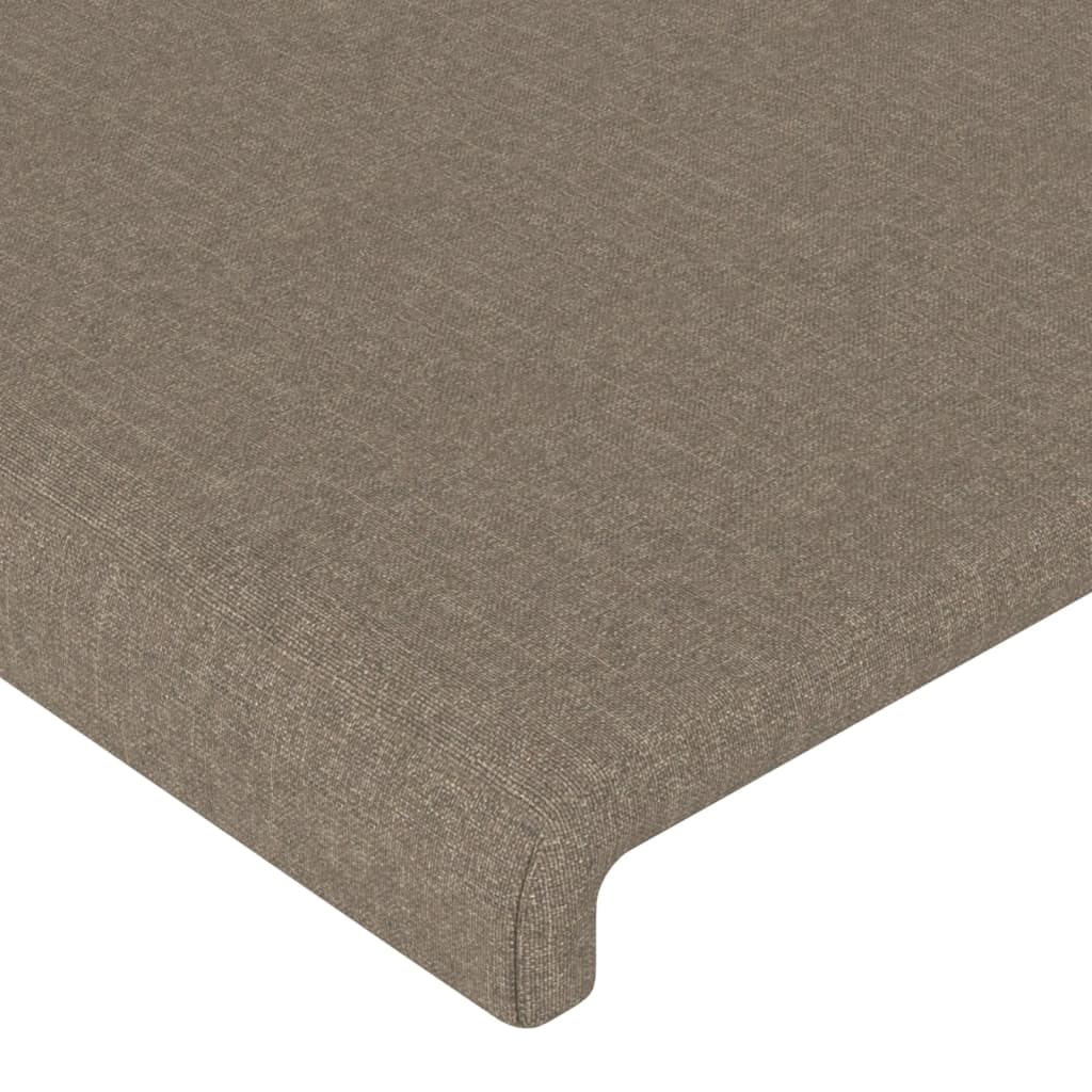 Sänggavel LED taupe 203x16x118/128 cm tyg