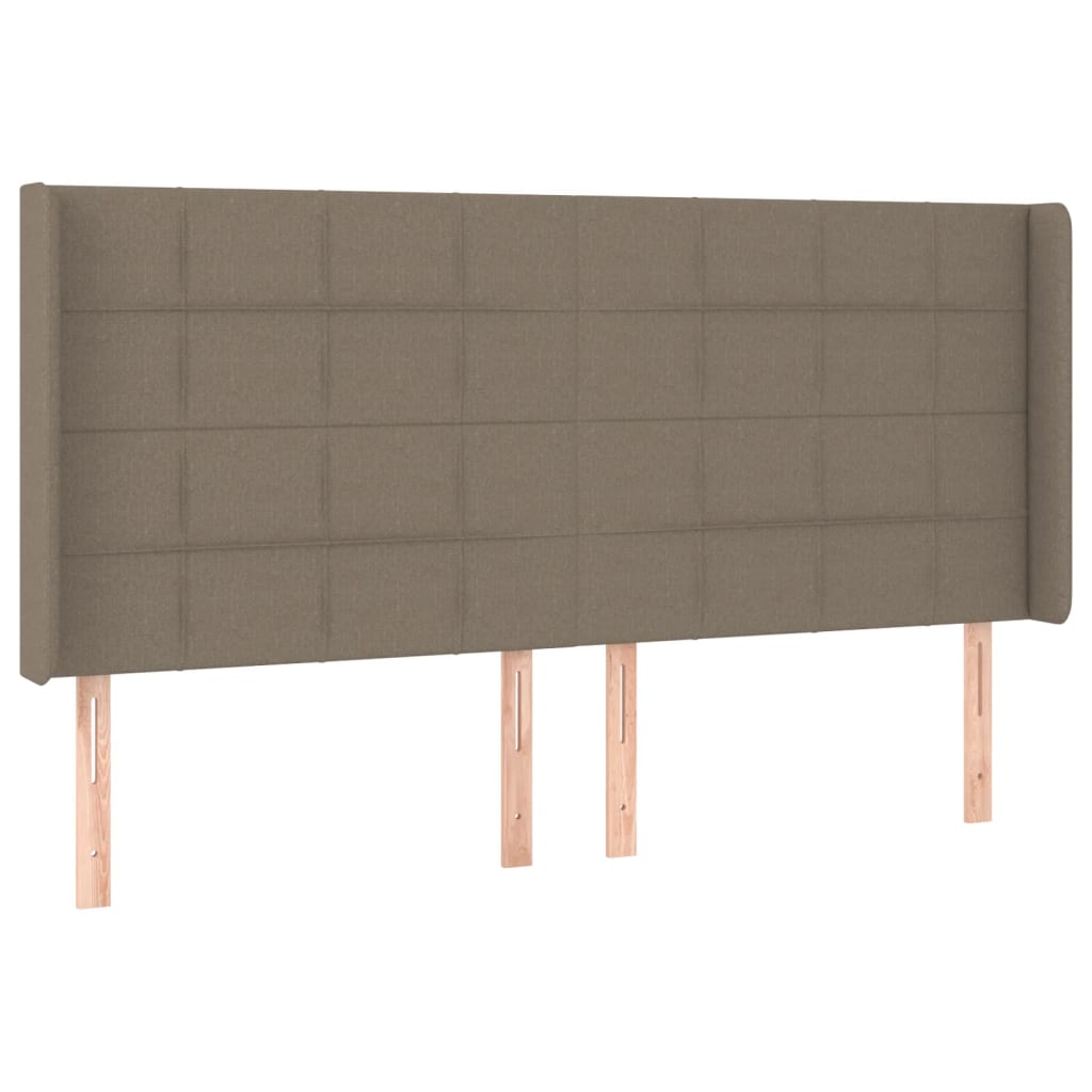 Sänggavel LED taupe 183x16x118/128 cm tyg