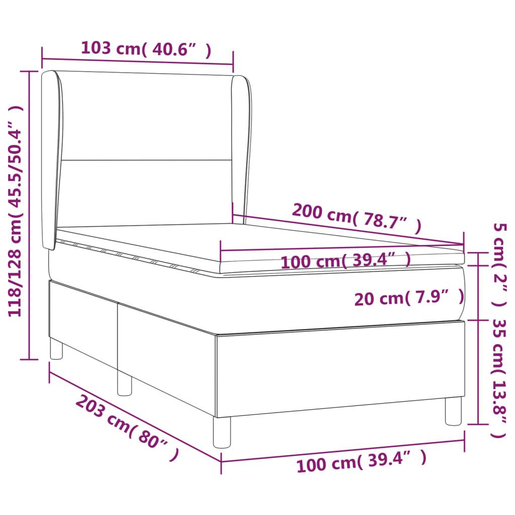 Ramsäng med madrass & LED blå 100x200 cm tyg - HQ5