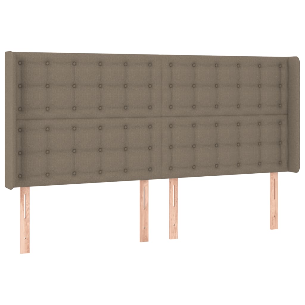 Ramsäng med madrass & LED taupe 180x200 cm tyg